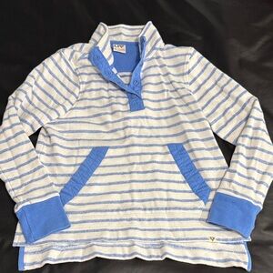 LIV Outdoors Striped Blue and White Women's Sweatshirt